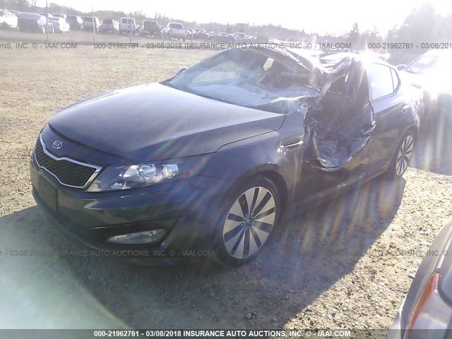 KNAGR4A61B5116485 - 2011 KIA OPTIMA SX GRAY photo 2