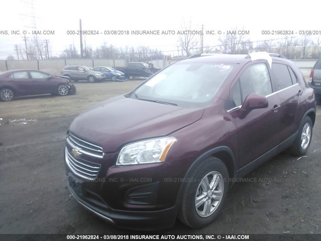 3GNCJLSB6GL223089 - 2016 CHEVROLET TRAX 1LT MAROON photo 2