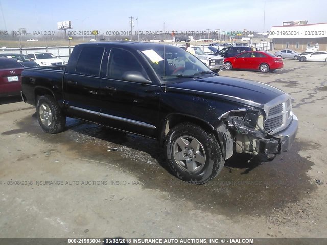 1D3HE58N05S115525 - 2005 DODGE DAKOTA QUAD LARAMIE BLACK photo 1