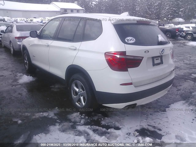 5UXWX5C55BL707797 - 2011 BMW X3 XDRIVE28I WHITE photo 3