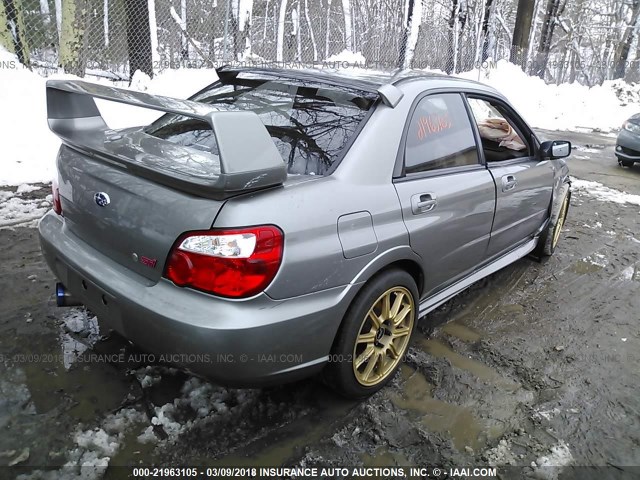 JF1GD70686L505443 - 2006 SUBARU IMPREZA WRX STI GRAY photo 4