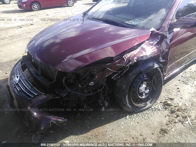 1N4AL2AP7BC176120 - 2011 NISSAN ALTIMA S BURGUNDY photo 6