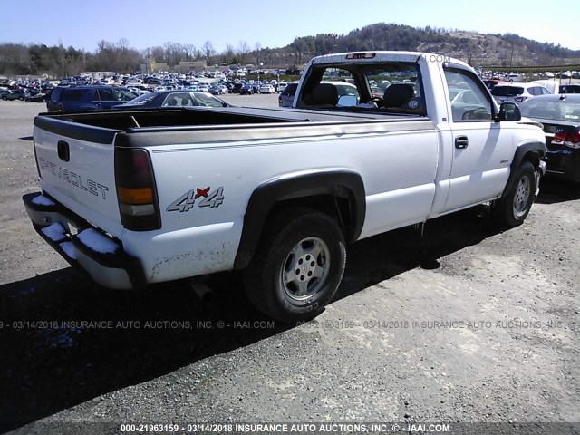 1GCEK14W6YE314433 - 2000 CHEVROLET SILVERADO K1500 WHITE photo 4