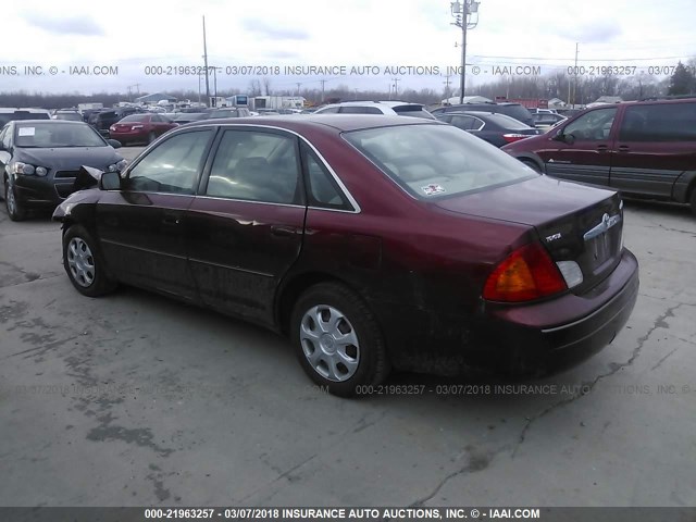 4T1BF28B92U214520 - 2002 TOYOTA AVALON XL/XLS MAROON photo 3