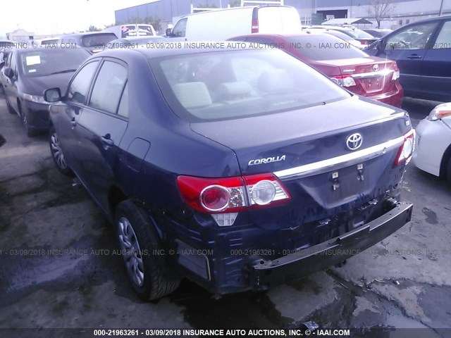 5YFBU4EE9CP061236 - 2012 TOYOTA COROLLA S/LE Dark Blue photo 3