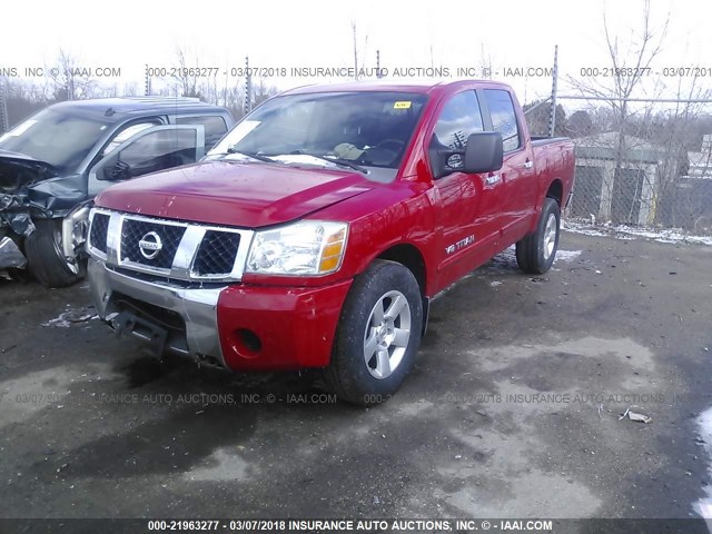 1N6BA07B16N532914 - 2006 NISSAN TITAN XE/SE/LE RED photo 2