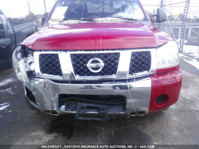 1N6BA07B16N532914 - 2006 NISSAN TITAN XE/SE/LE RED photo 6