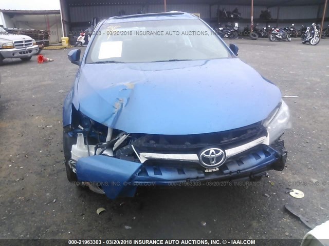 4T1BF1FK3GU538762 - 2016 TOYOTA CAMRY LE/XLE/SE/XSE BLUE photo 6