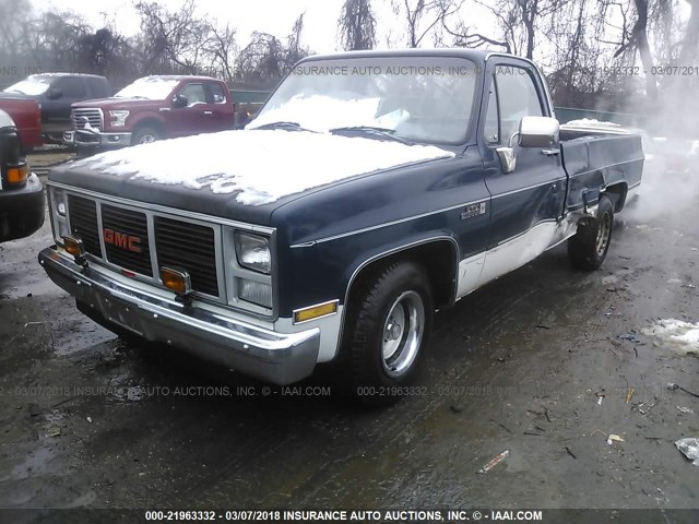 1GTDR14H8HF707336 - 1987 GMC R15 CONVENTIONAL R1500 Dark Blue photo 2