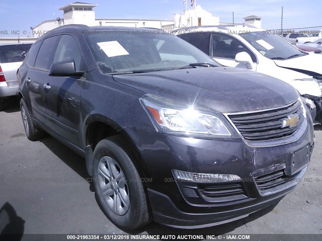 1GNKRFKD5EJ367356 - 2014 CHEVROLET TRAVERSE LS GRAY photo 1