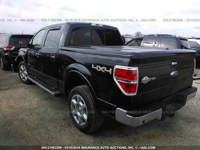 1FTFW1ET0EKD04975 - 2014 FORD F150 SUPERCREW BLACK photo 3