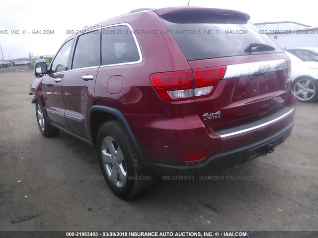 1J4RR5GG6BC624605 - 2011 JEEP GRAND CHEROKEE LIMITED RED photo 3