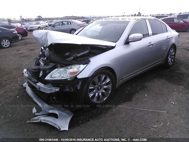 KMHGC46EX9U042757 - 2009 HYUNDAI GENESIS 3.8L SILVER photo 2