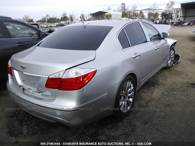 KMHGC46EX9U042757 - 2009 HYUNDAI GENESIS 3.8L SILVER photo 4