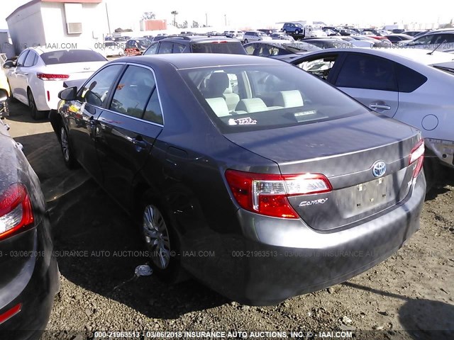 4T1BD1FK9EU110682 - 2014 TOYOTA CAMRY HYBRID/LE/XLE 灰色 照片 3