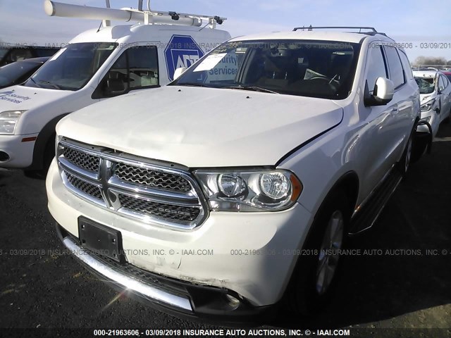 1D4RE4GG4BC667340 - 2011 DODGE DURANGO CREW WHITE photo 2