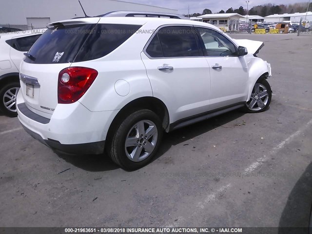 2GNALDEK3E6174163 - 2014 CHEVROLET EQUINOX LTZ WHITE photo 4