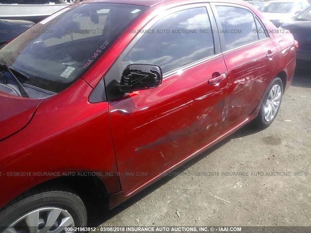 5YFBU4EE4CP028984 - 2012 TOYOTA COROLLA S/LE RED photo 6