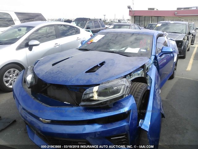 1G1FH1R77H0149583 - 2017 CHEVROLET CAMARO SS BLUE photo 2