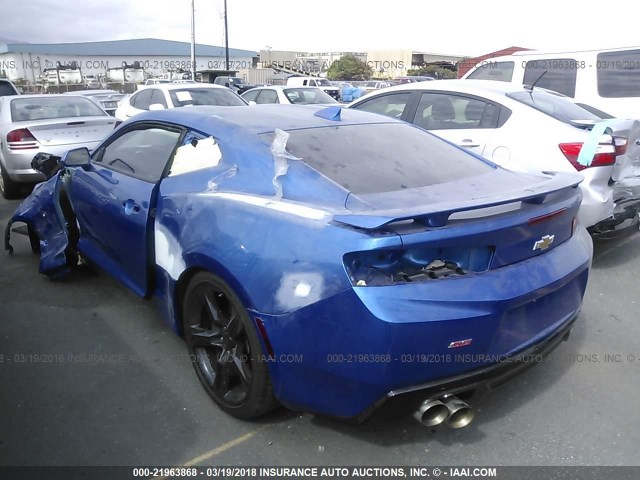 1G1FH1R77H0149583 - 2017 CHEVROLET CAMARO SS BLUE photo 3