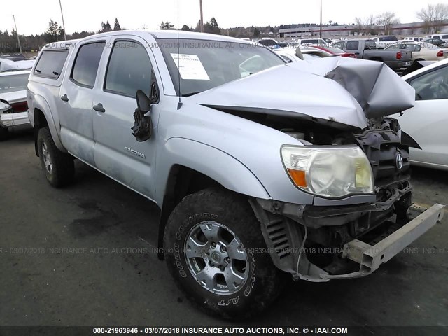 5TELU42N58Z496300 - 2008 TOYOTA TACOMA DOUBLE CAB SILVER photo 1