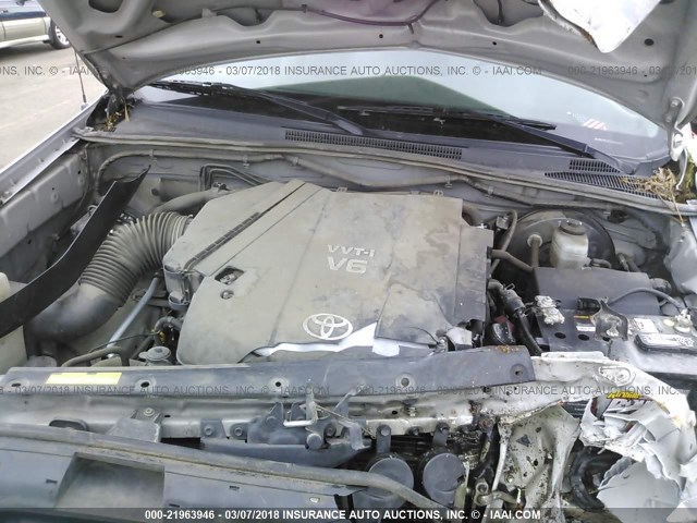 5TELU42N58Z496300 - 2008 TOYOTA TACOMA DOUBLE CAB 银色 照片 10