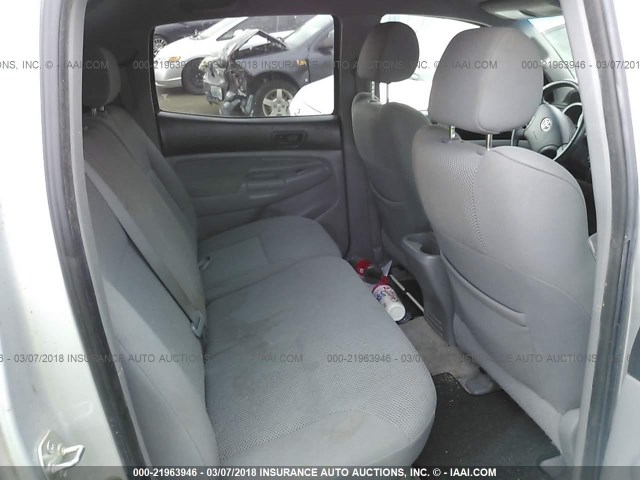 5TELU42N58Z496300 - 2008 TOYOTA TACOMA DOUBLE CAB 银色 照片 8