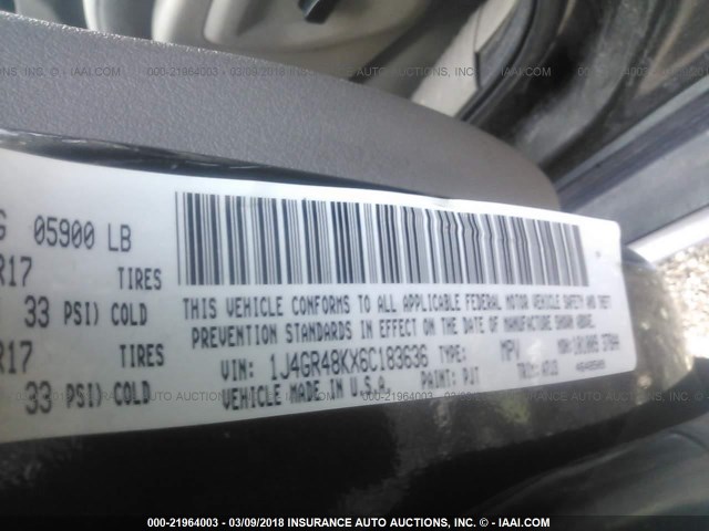 1J4GR48KX6C183636 - 2006 JEEP GRAND CHEROKEE LAREDO/COLUMBIA/FREEDOM 绿色 照片 9