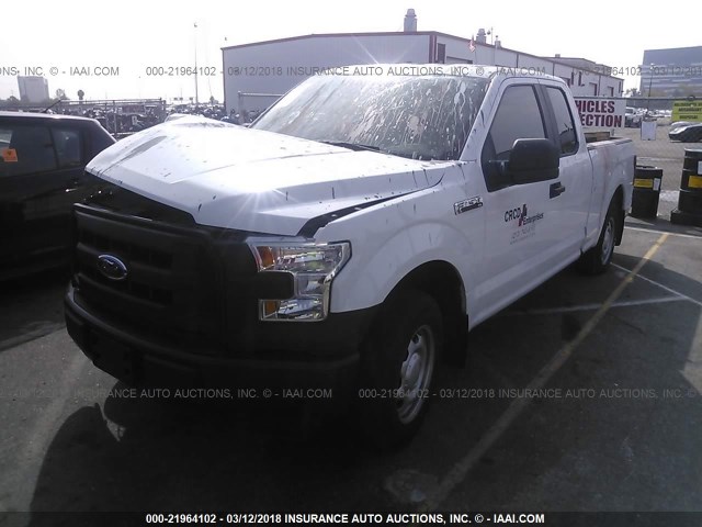 1FTEX1C82FKE17531 - 2015 FORD F150 SUPER CAB WHITE photo 2