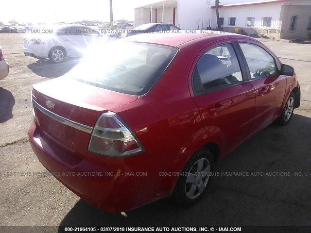 KL1TD5DE1BB136737 - 2011 CHEVROLET AVEO LS/LT RED photo 4