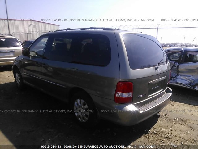 KNDUP132356736726 - 2005 KIA SEDONA EX/LX GRAY photo 3