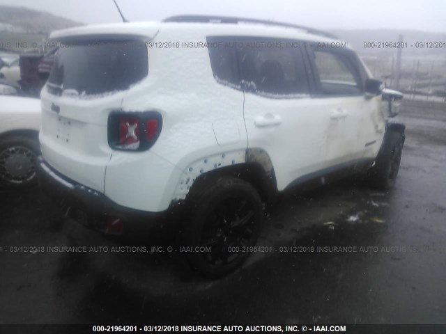 ZACCJBBB3HPF64364 - 2017 JEEP RENEGADE LATITUDE WHITE photo 4