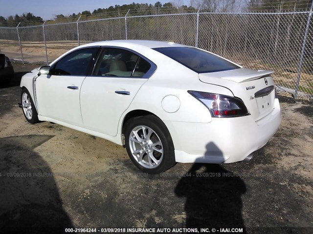 1N4AA5AP1EC491314 - 2014 NISSAN MAXIMA S/SV WHITE photo 3