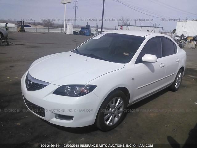 JM1BK12F781777307 - 2008 MAZDA 3 I WHITE photo 2