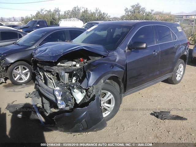 2GNALBEK0D6431377 - 2013 CHEVROLET EQUINOX LS BLUE photo 2