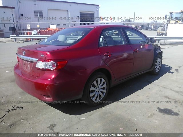 5YFBU4EE3CP039247 - 2012 TOYOTA COROLLA S/LE RED photo 4