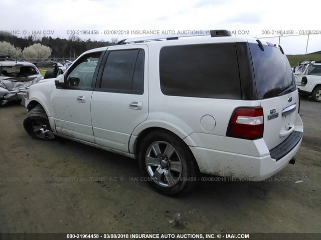 1FMJU2A57AEA07302 - 2010 FORD EXPEDITION LIMITED WHITE photo 3