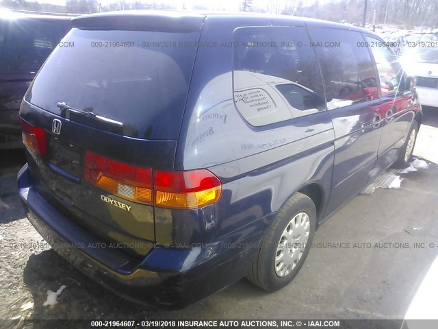 5FNRL18504B145938 - 2004 HONDA ODYSSEY LX BLUE photo 4