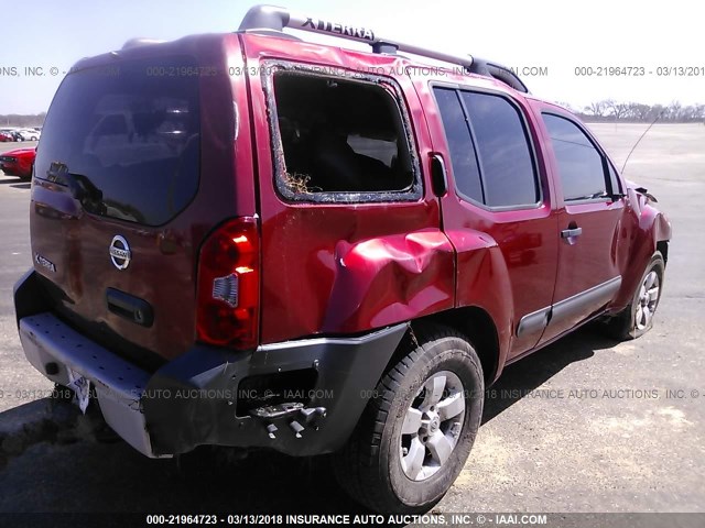 5N1AN0NU5DN812318 - 2013 NISSAN XTERRA X/S/PRO-4X RED photo 4