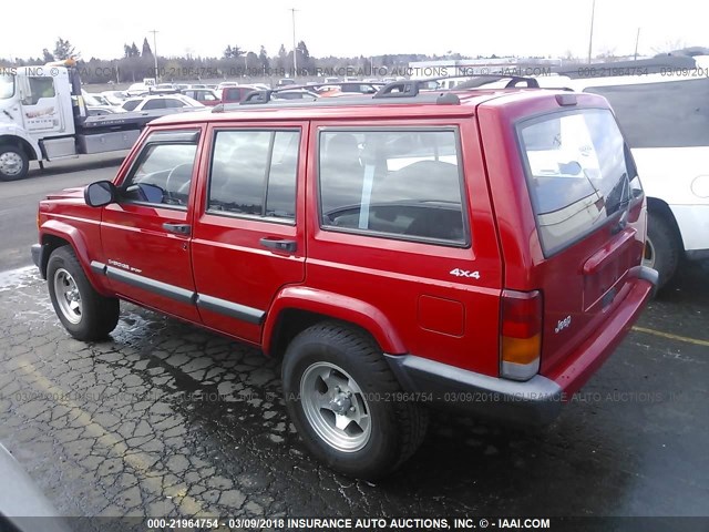1J4FF68S5XL623151 - 1999 JEEP CHEROKEE SPORT/CLASSIC წითელი ფოტო 3
