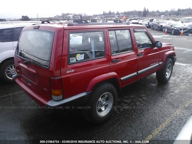 1J4FF68S5XL623151 - 1999 JEEP CHEROKEE SPORT/CLASSIC RED photo 4