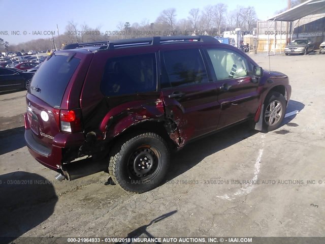 4A4MN21S67E041916 - 2007 MITSUBISHI ENDEAVOR LS RED photo 4