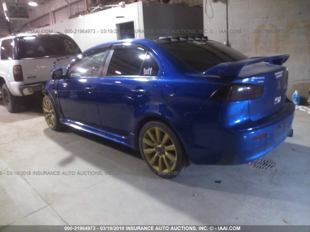 JA3AU86U38U042022 - 2008 MITSUBISHI LANCER GTS BLUE photo 3