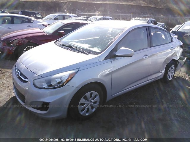 KMHCT4AE0GU064043 - 2016 HYUNDAI ACCENT SE SILVER photo 2