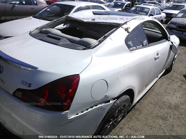 JN1CV6EK7CM423489 - 2012 INFINITI G37 SPORT WHITE photo 4