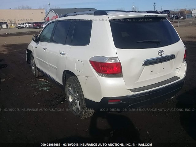 5TDDK3EH5DS183751 - 2013 TOYOTA HIGHLANDER LIMITED WHITE photo 3