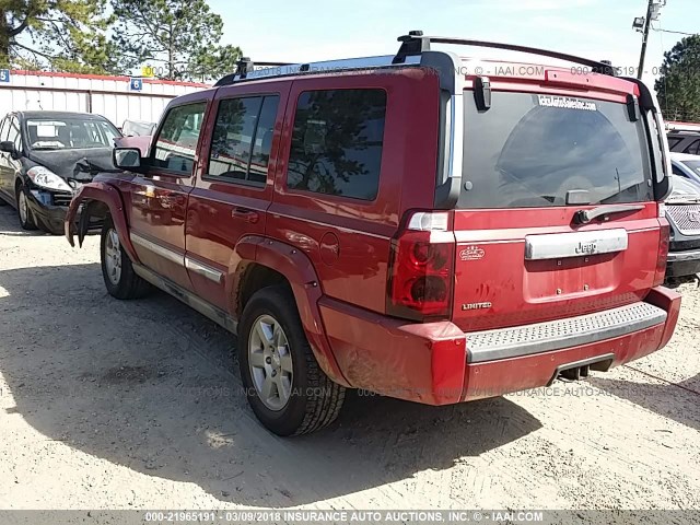 1J8HH58N66C247922 - 2006 JEEP COMMANDER LIMITED RED photo 3