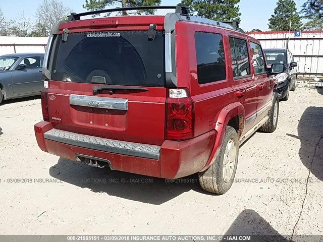 1J8HH58N66C247922 - 2006 JEEP COMMANDER LIMITED RED photo 4