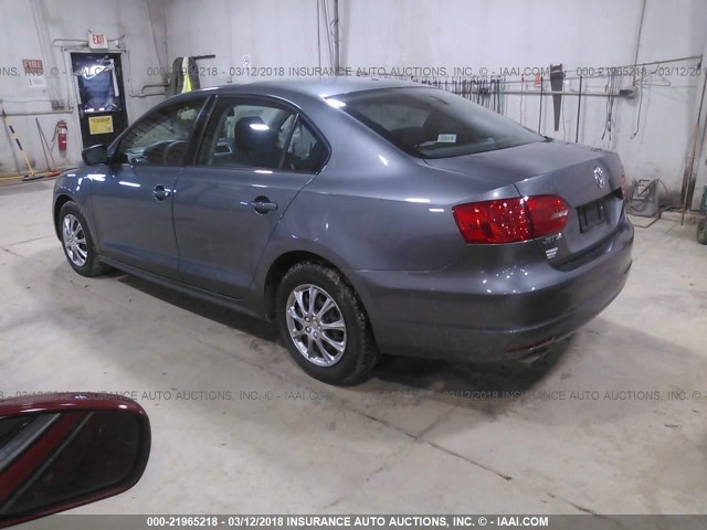 3VW2K7AJ6DM362921 - 2013 VOLKSWAGEN JETTA S GRAY photo 3