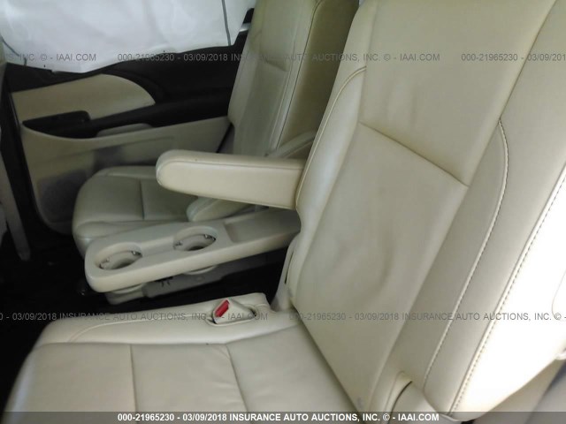 5TDKKRFH0ES030012 - 2014 TOYOTA HIGHLANDER XLE ოქროსფერი ფოტო 8